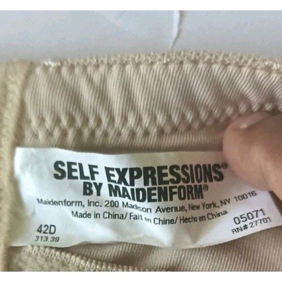 Maidenform Push Up Bra Size 42D Beige Lace Underwire Padded Full Coverage - Picture 4 of 6